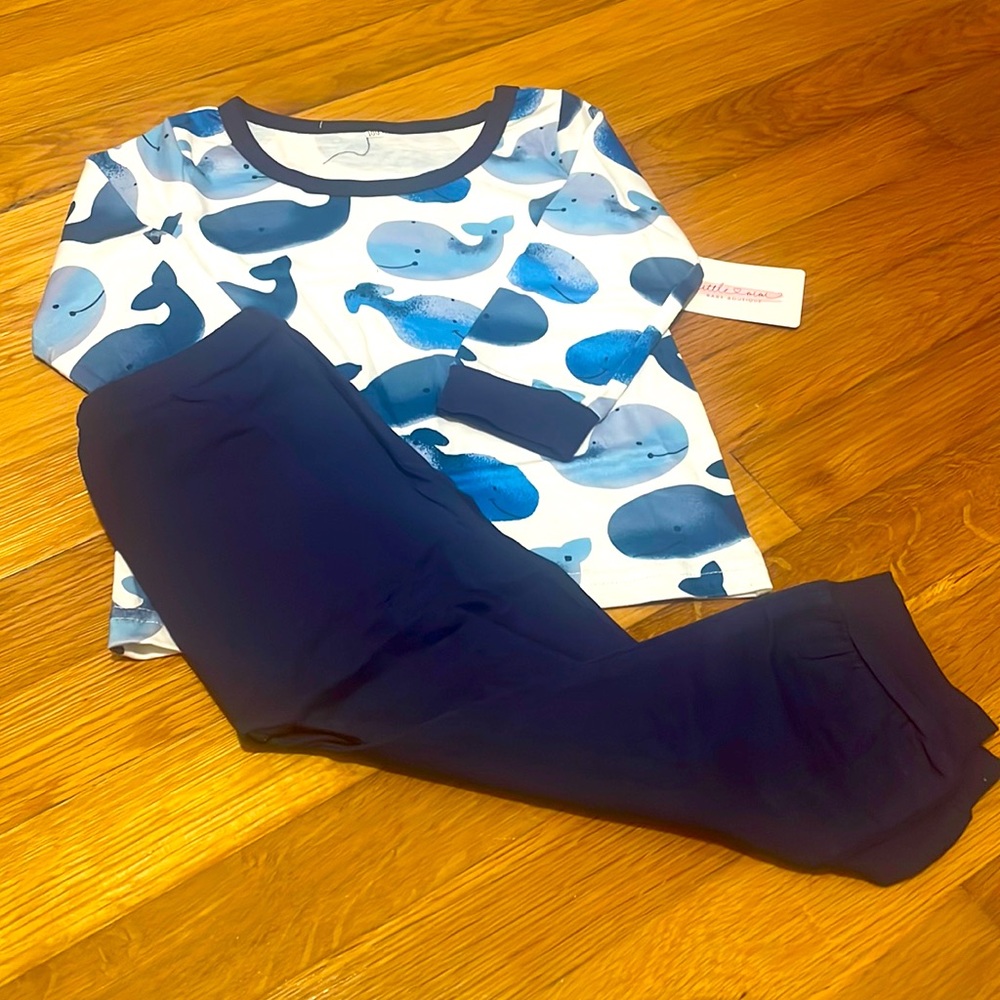 Boy Blue Whale Pajama Long-sleeve Set